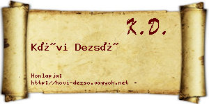 Kövi Dezső névjegykártya
