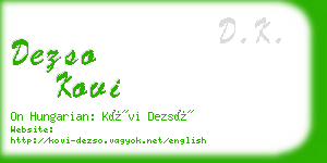 dezso kovi business card